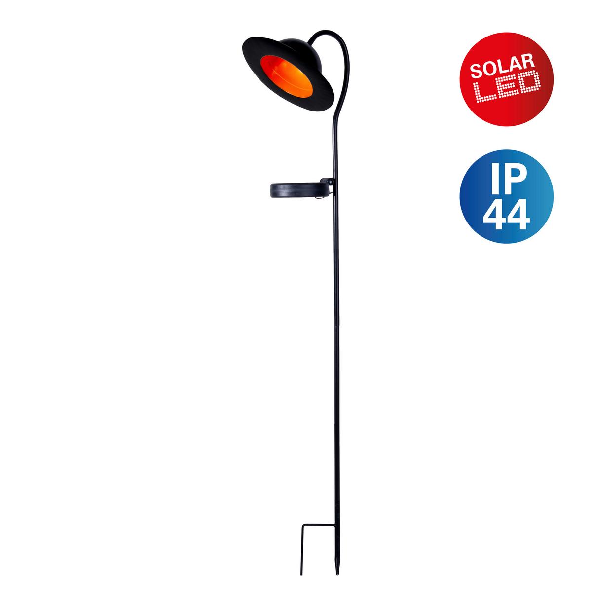 Solarleuchte Bowler - Schwarz, Basics, Metall (17 cm/15 cm /86 cm cm) - Näve