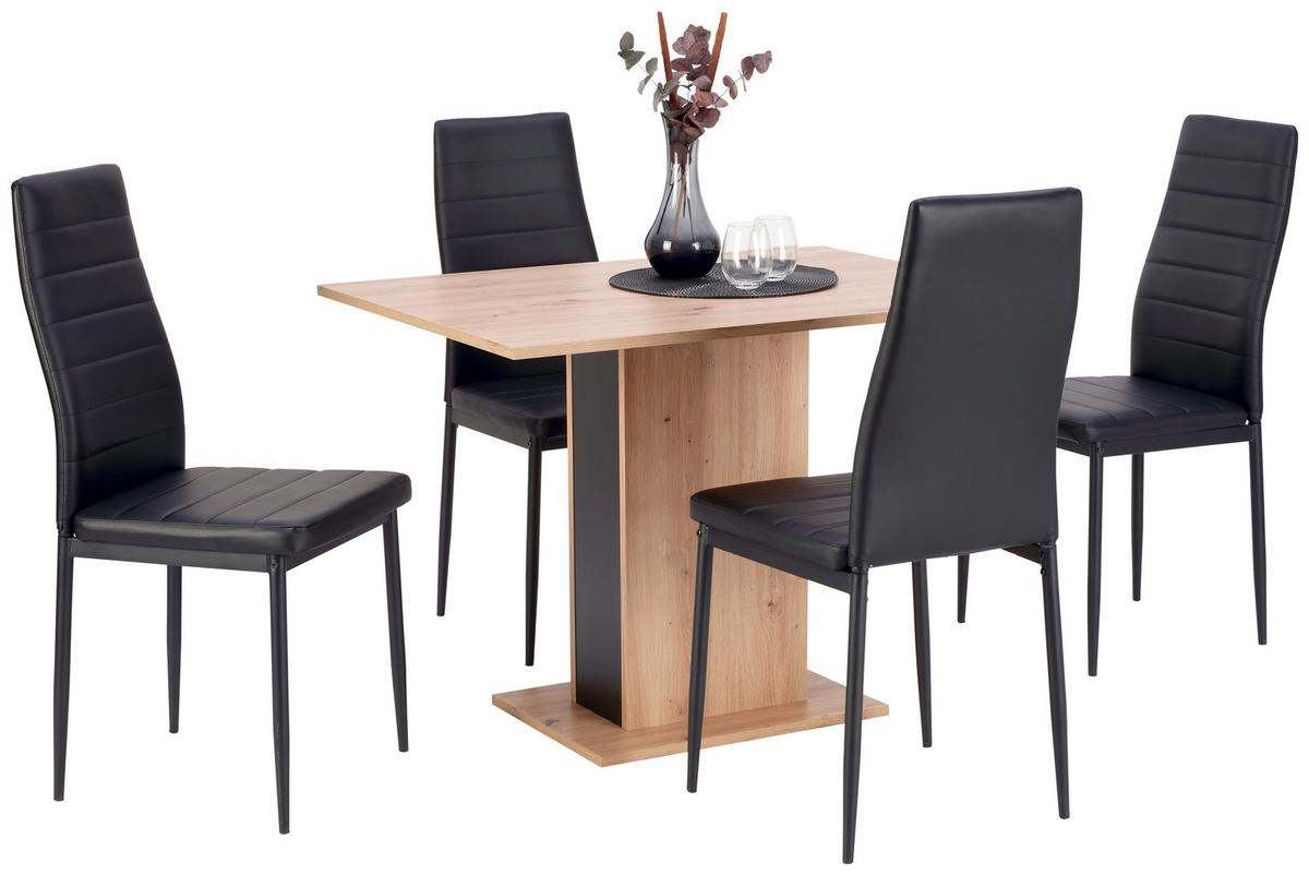 Esstisch Campel 100x75cm Artisan Eiche Dekor - Schwarz/Eiche Artisan, KONVENTIONELL, Holzwerkstoff (100/72,5/75cm)