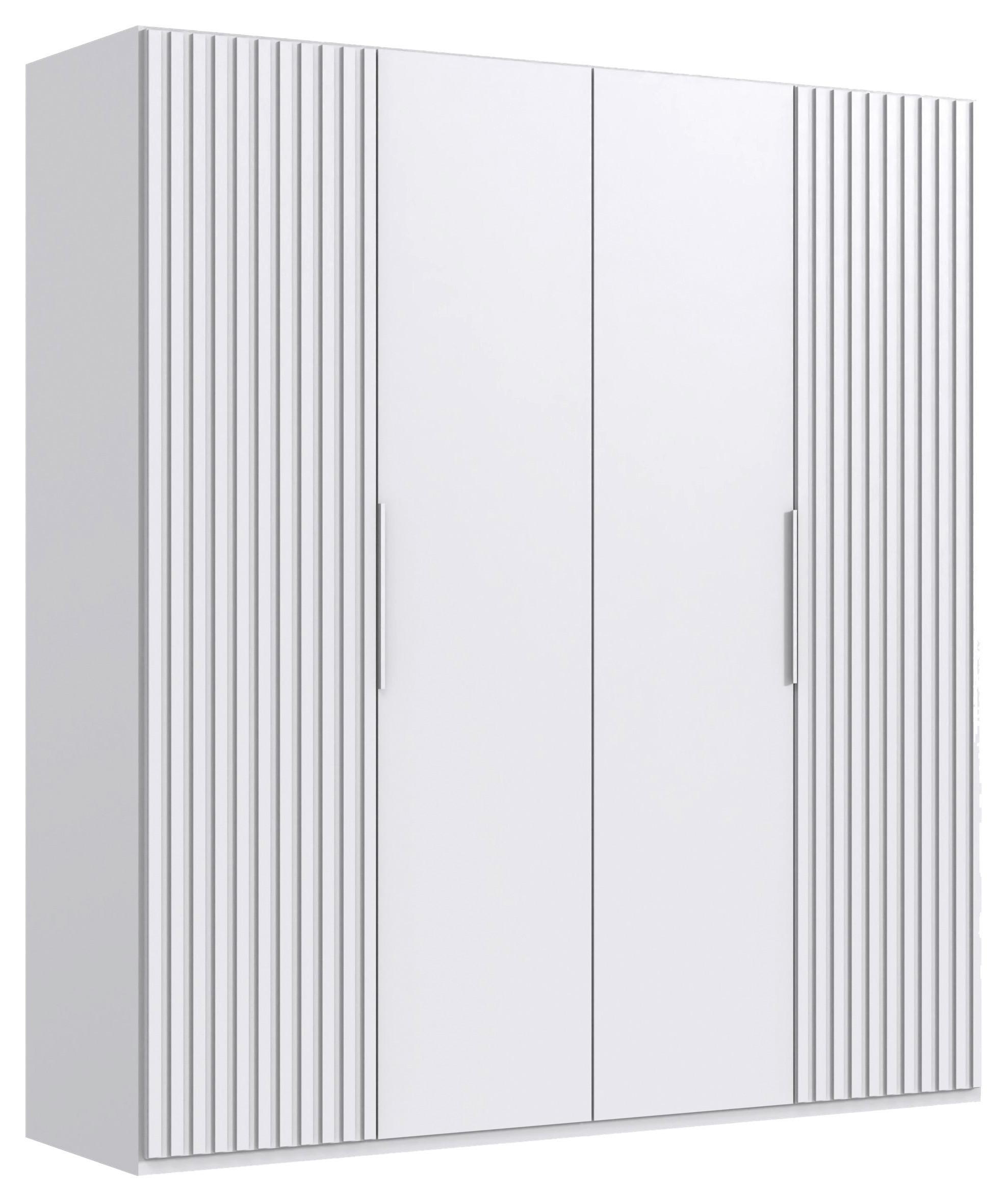 Drehtürenschrank Andorra Weiß B: 200 cm - Weiß, MODERN, Holzwerkstoff (200/216/58cm) - MID.YOU