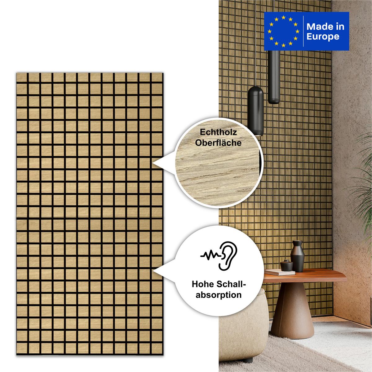 Akustikpaneel Blockbuster Eiche Hell - Eiche Bianco, Basics, Holz/Holzwerkstoff (61/61/0,08cm)