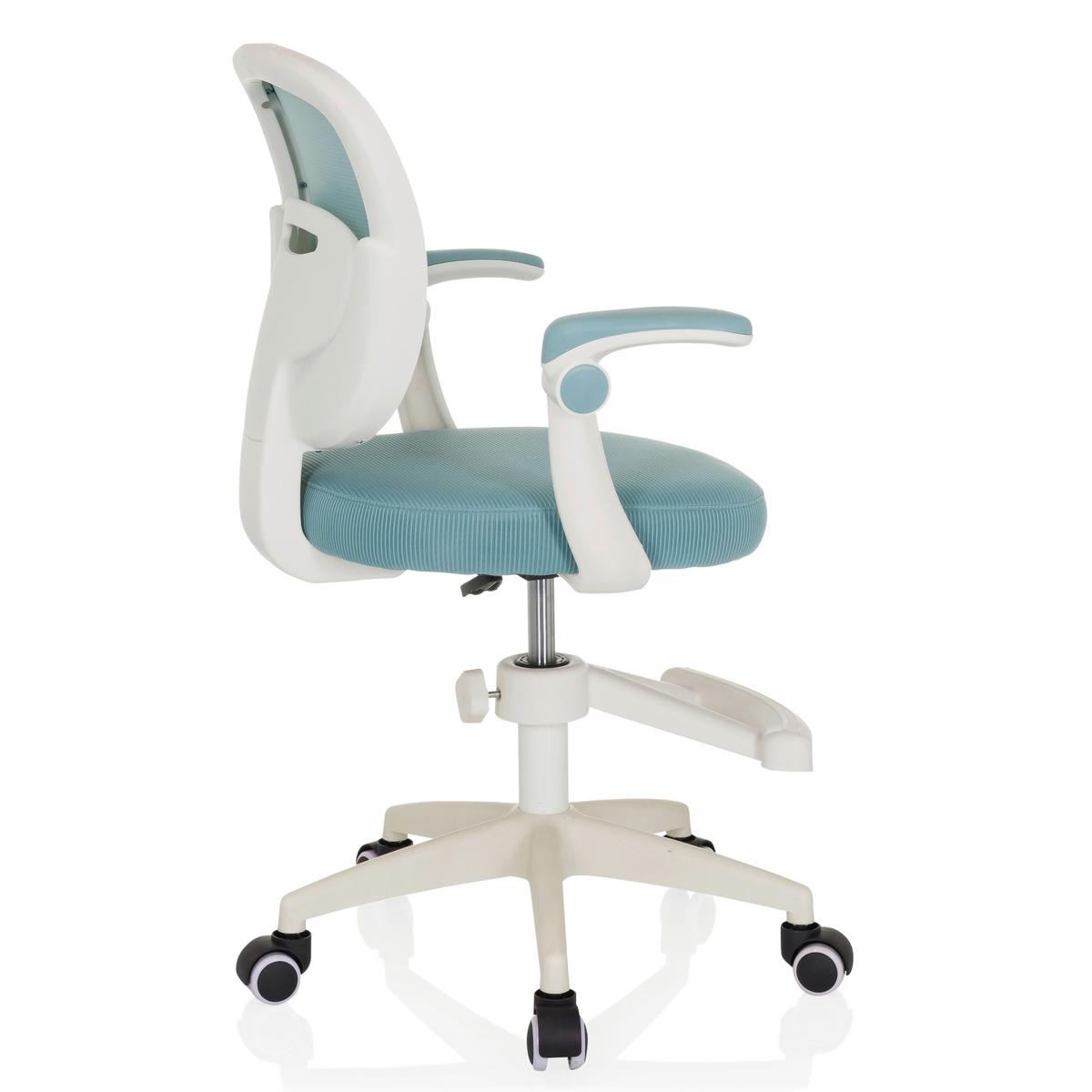 Jugenddrehstuhl Kiddy Smart Aqua B: 61 cm - Weiß, MODERN, Kunststoff/Textil (61/84-97/55cm) - MID.YOU