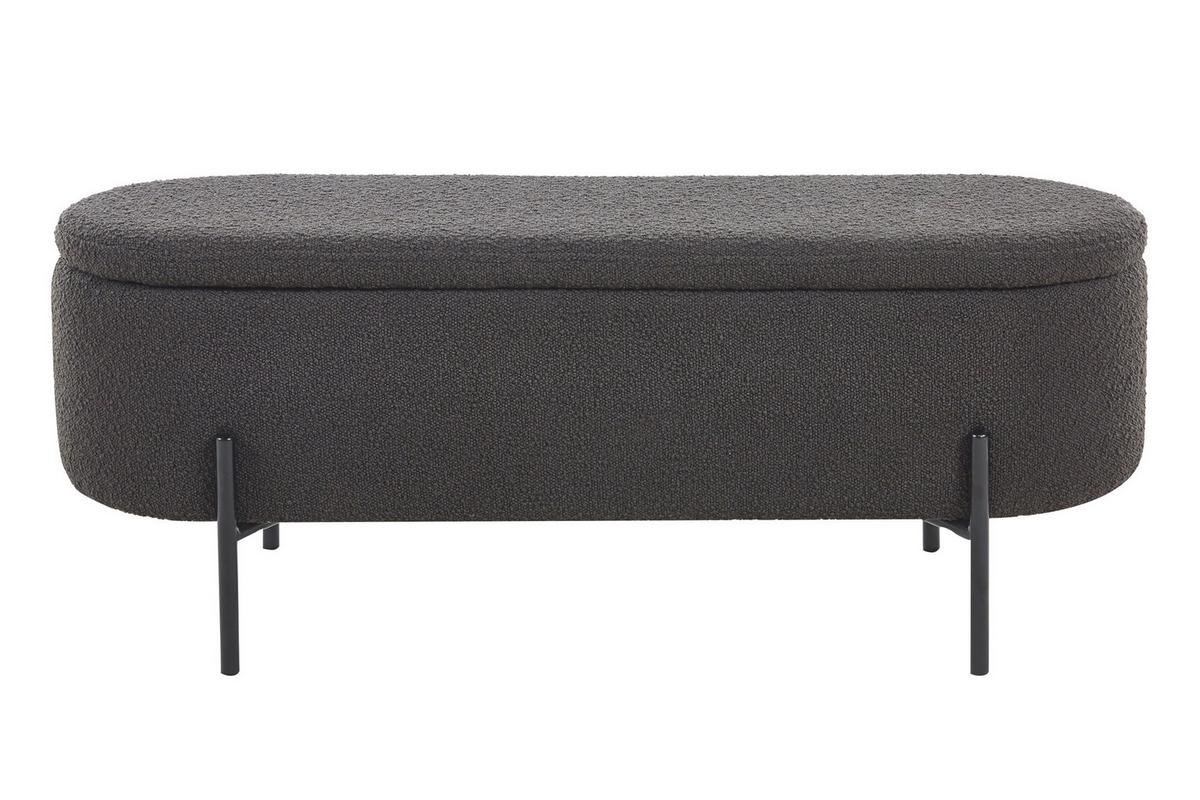 Hockerbank Anthrazit B: 110 Cm - Anthrazit/Schwarz, MODERN, Textil (110/44/40cm) - Livetastic