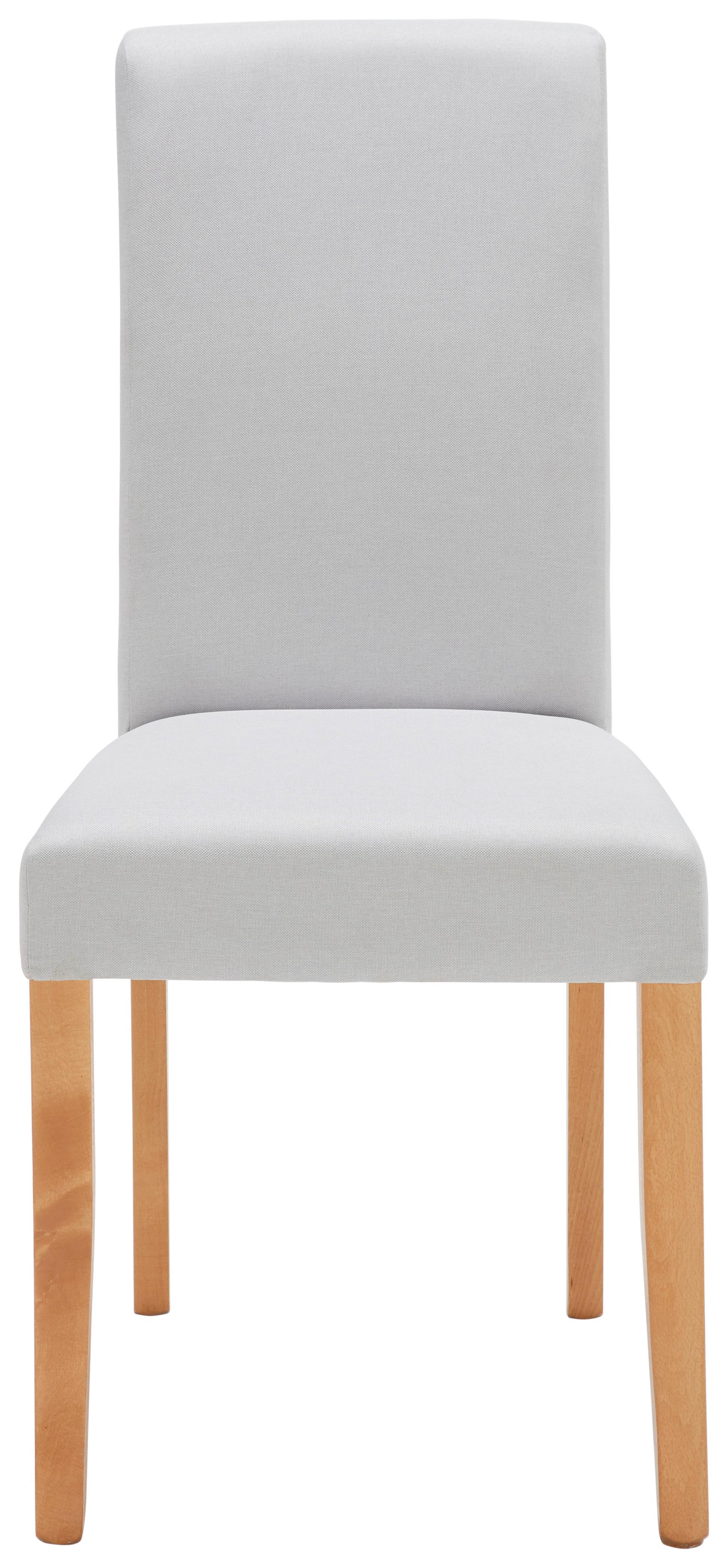 Esszimmerstuhl John Grau Gepolstert mit Echtholz-Beinen - Hellgrau/Naturfarben, KONVENTIONELL, Holzwerkstoff/Textil (43,5/94/59cm)