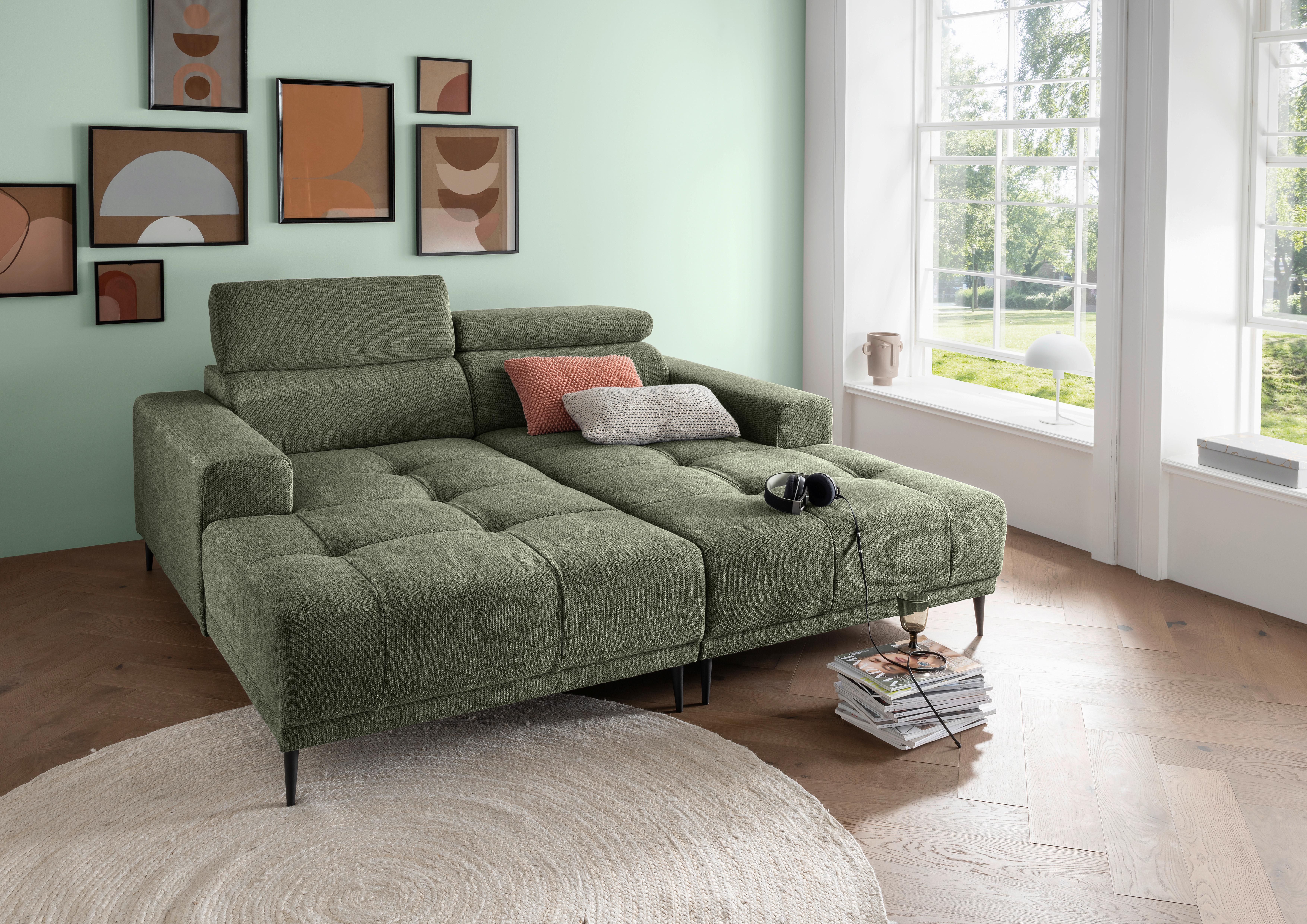 Ecksofa Intera Dunkelgrün S: 200x188 Cm - Dunkelgrün/Schwarz, KONVENTIONELL, Textil (200/188cm) - Livetastic
