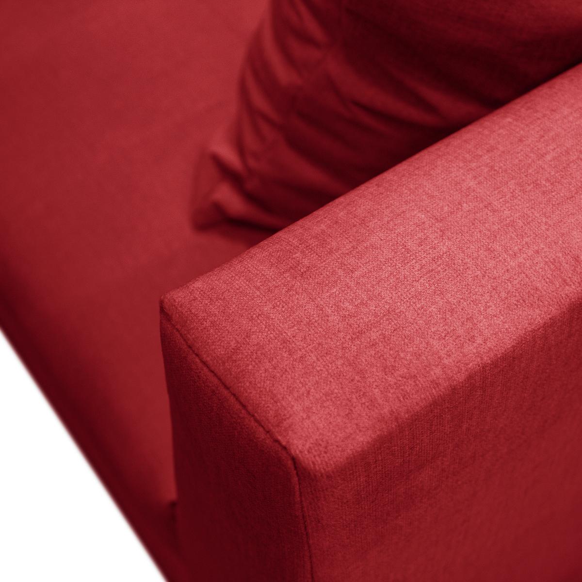 Ecksofa Pruno, Rot S: 247x174 Cm - Rot/Schwarz, Design, Textil (247/174cm) - MID.YOU