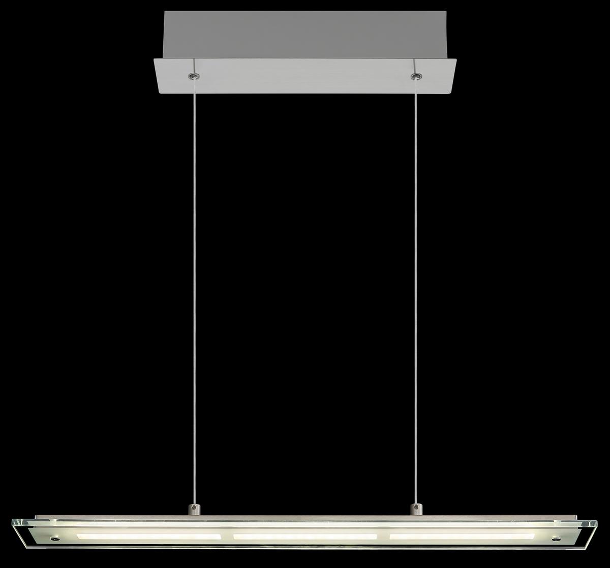 LED-HÄNGELEUCHTE Memory-Funktion - Klar/Nickelfarben, Design, Glas/Metall (64/9/150cm) - Globo