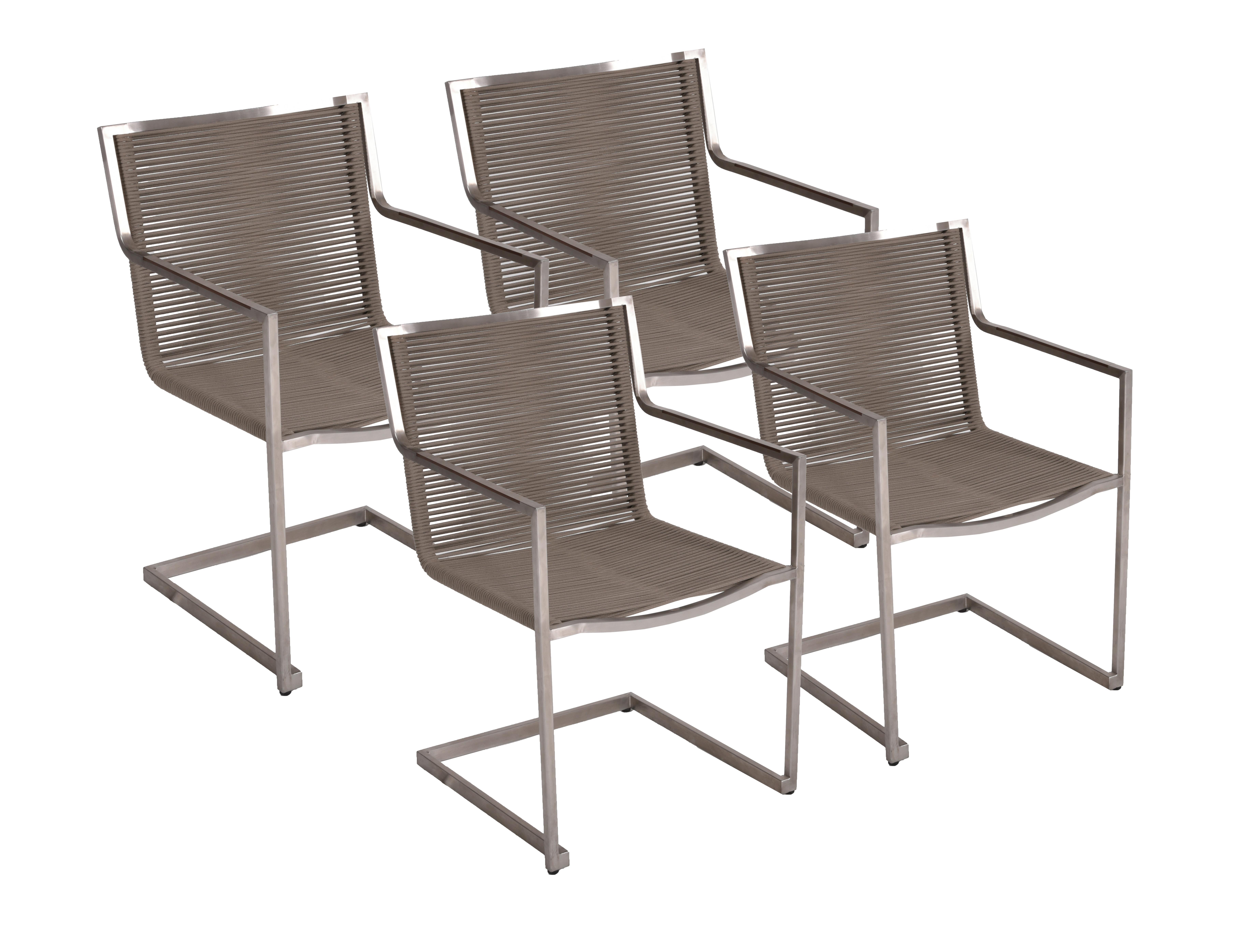 Gartenstuhl Sienna - Taupe/Silberfarben, Basics, Kunststoff/Metall (57/87/56cm) - Gardenson