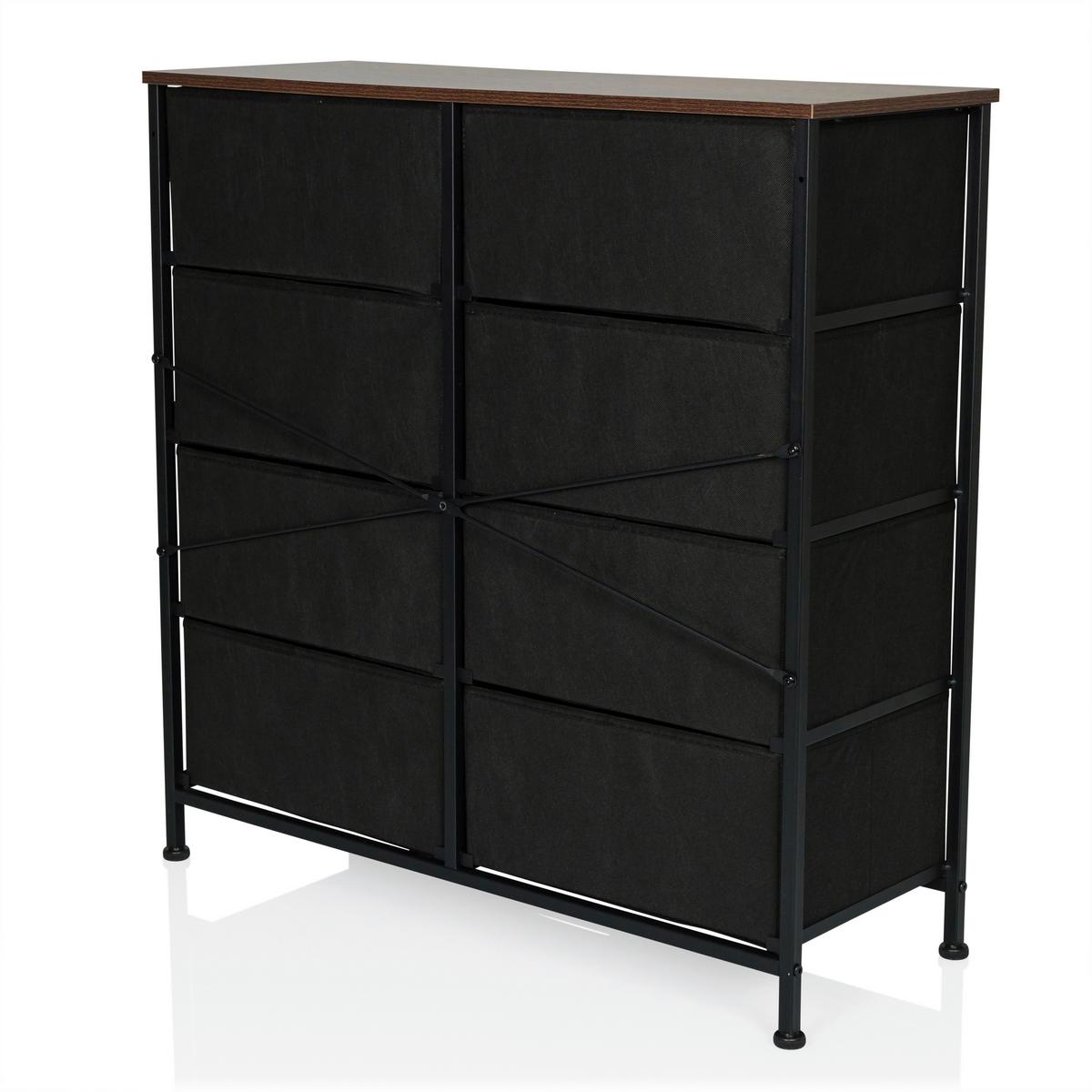 Kommode Ragala Light Eichefarben B: 80 Cm - Eichefarben/Schwarz, MODERN, Holzwerkstoff/Textil (80/82/30cm) - MID.YOU