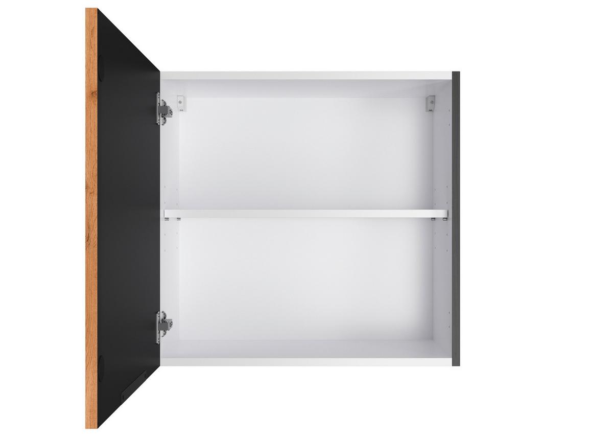 Küchenoberschrank Liverpool Graphit, Eiche Dekor B: 60 Cm - Eiche Wotan/Schwarz, Basics, Holzwerkstoff (60/57/34cm) - Held