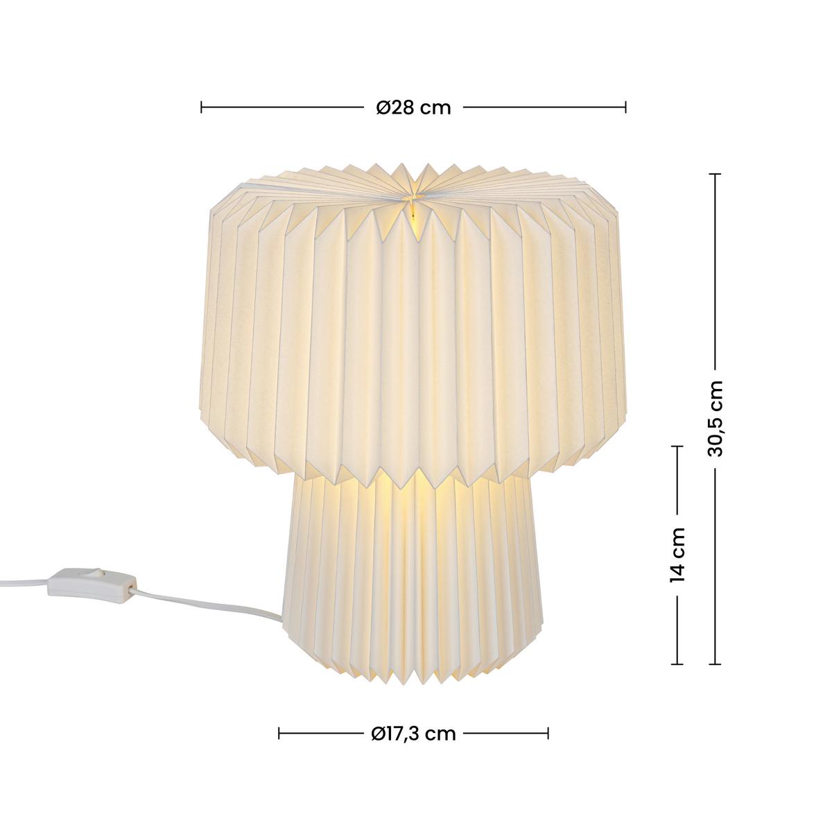 STOLNÁ LAMPA OLGA - biela, Modern, plast/papier (28/28/30,5cm) - Mömax