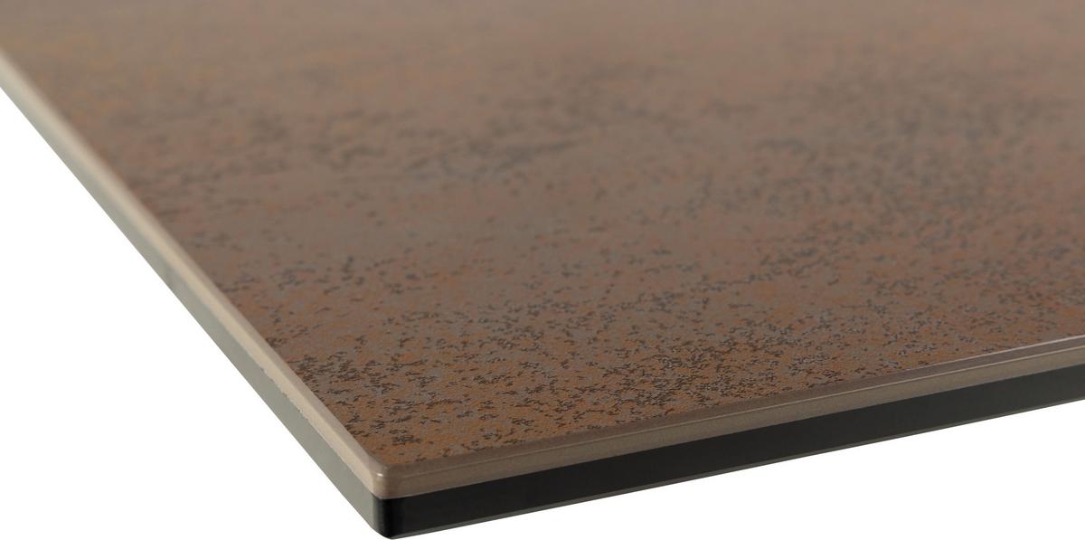 Esstisch Heaven B: 90cm Rostfarben - Rostfarben/Schwarz, Design, Keramik/Metall (168-210/90/76cm) - MID.YOU