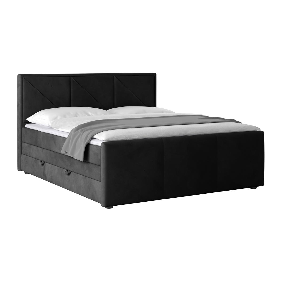 Boxspringbett Bologna 180x200 cm Schwarz - Schwarz, MODERN, Karton/Holzwerkstoff (180/200cm) - MID.YOU