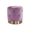 Hocker Pouf Samt Lila/Goldfarben H: 40 cm - Lila/Goldfarben, Basics, Holz/Holzwerkstoff (40/40/40cm) - Kayoom