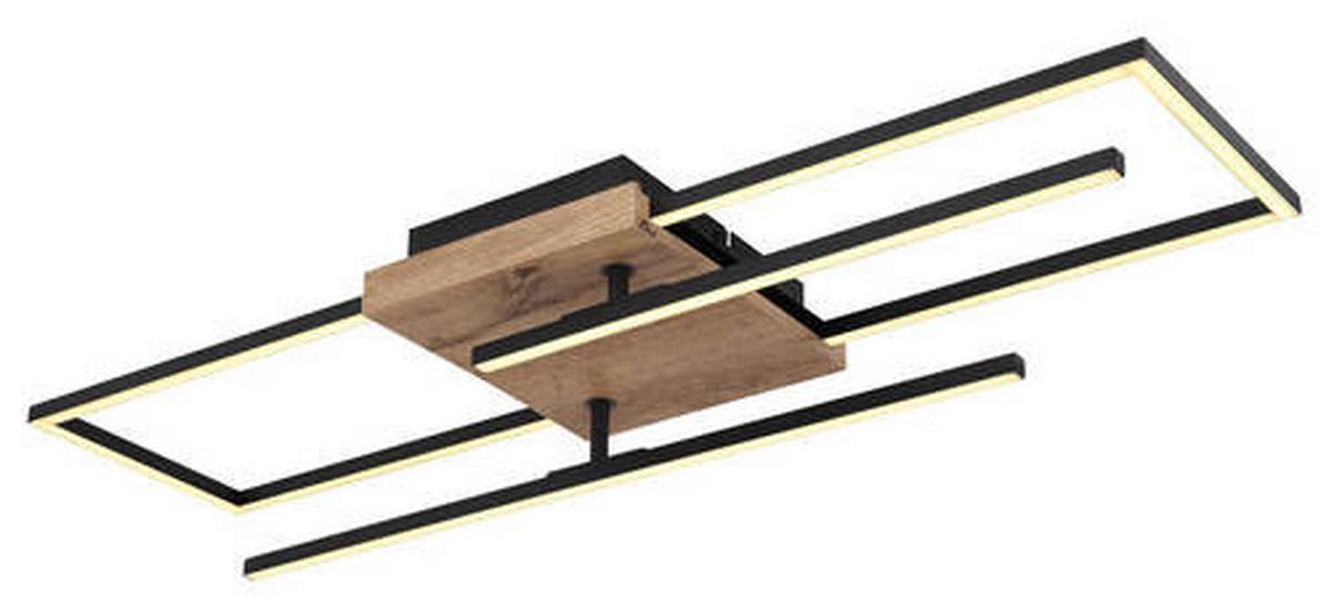 Led-deckenleuchte 67276-24 - Dunkelbraun/Opal, Design, Holzwerkstoff/Kunststoff (80/20/11,5cm) - Globo