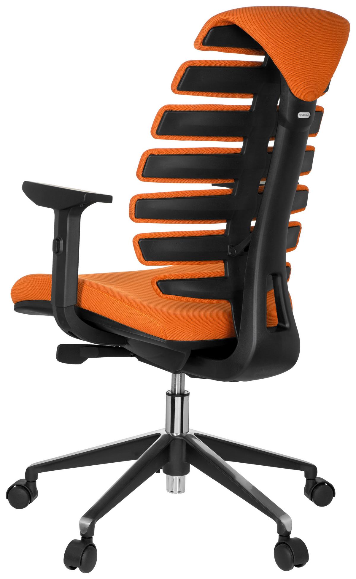 Drehstuhl Ergo Line Ii Orange - Schwarz/Orange, MODERN, Kunststoff/Textil (65/115/50cm) - MID.YOU