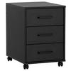 Rollcontainer Ruby - Schwarz, MODERN, Holzwerkstoff/Kunststoff (40,1/57/50cm) - MID.YOU