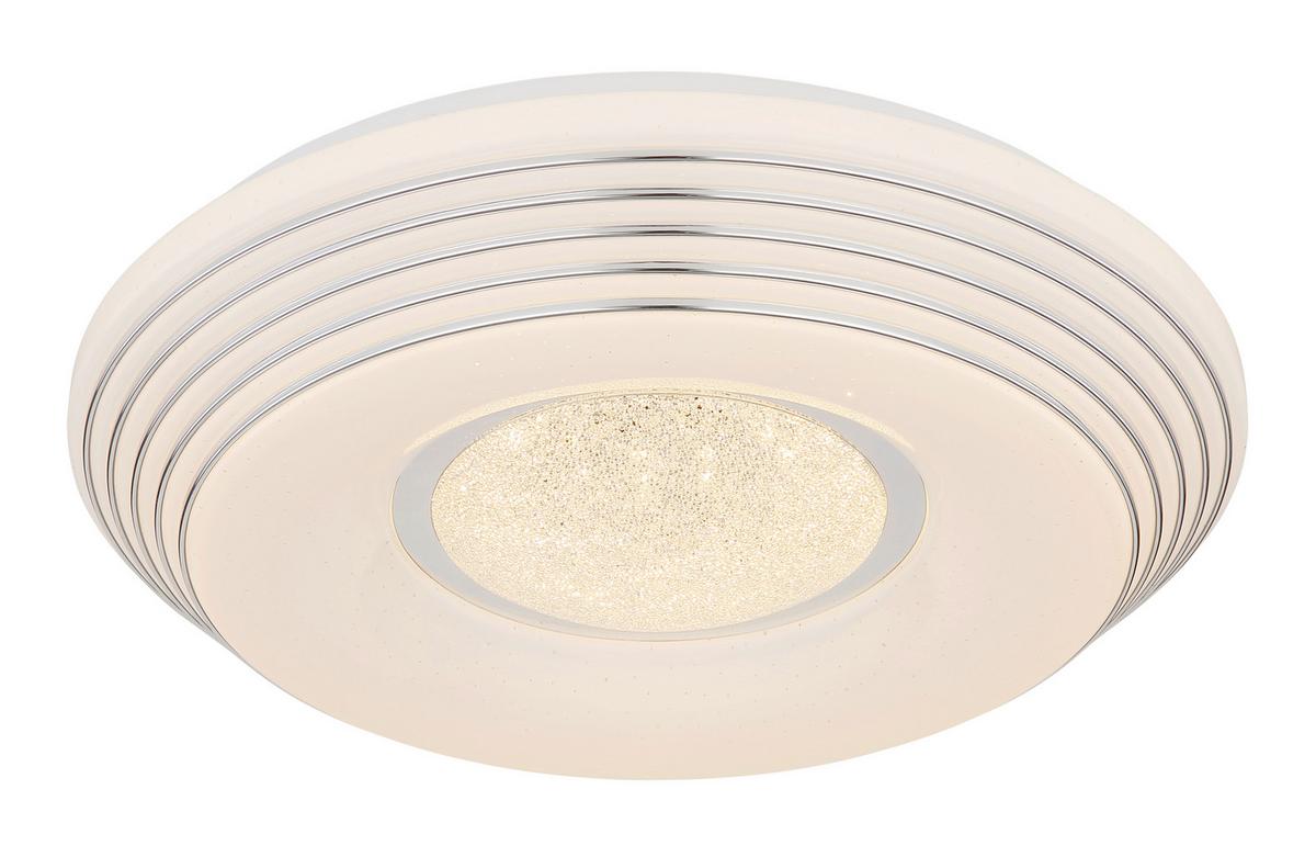 Led-deckenleuchte 41293-24 - Klar/Chromfarben, Design, Kunststoff/Metall (39/8,3cm) - Globo