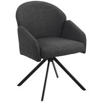 Armlehnstuhl Holly drehbar Webstoff Anthrazit, B: 56,5 cm - Anthrazit, MODERN, Textil/Metall (56,5/61/84cm)