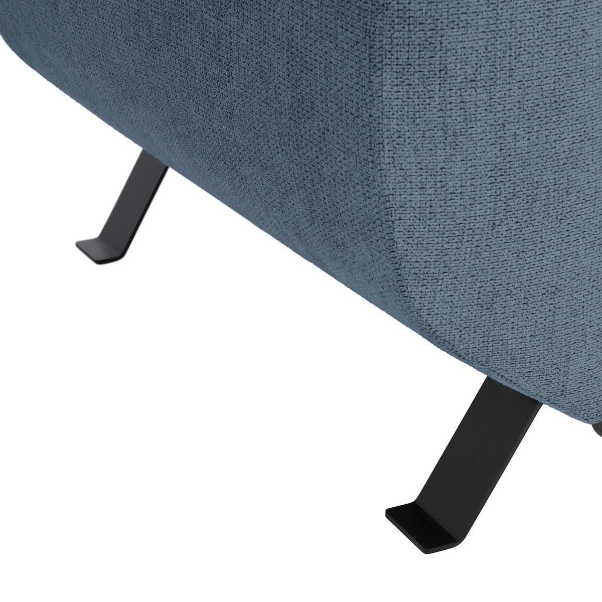 Rohová sedačka RAVEN, pravá, kráľovská modrá - čierna/kráľovská modrá, Modern, kov/textil (257/76-92/96cm) - Mömax