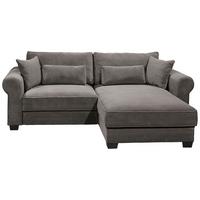 Ecksofa Mit Schlaffunktion Angelina Mokka Kord - Schwarz/Mokka, Basics, Textil (255/92/185cm) - MID.YOU