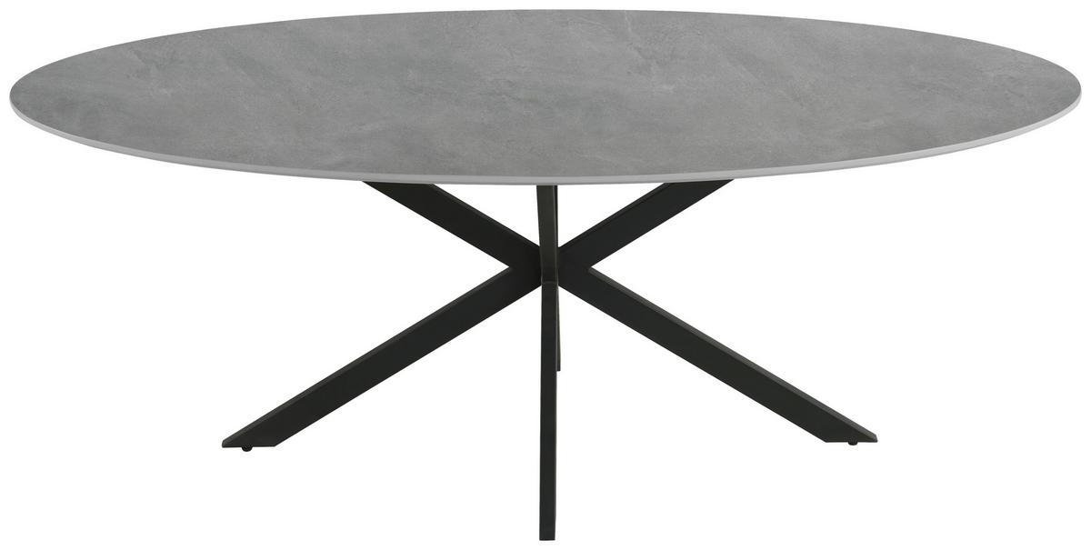 Esstisch Lote-Giga-S - Schwarz/Grau, MODERN, Holzwerkstoff/Metall (180/75/90cm)