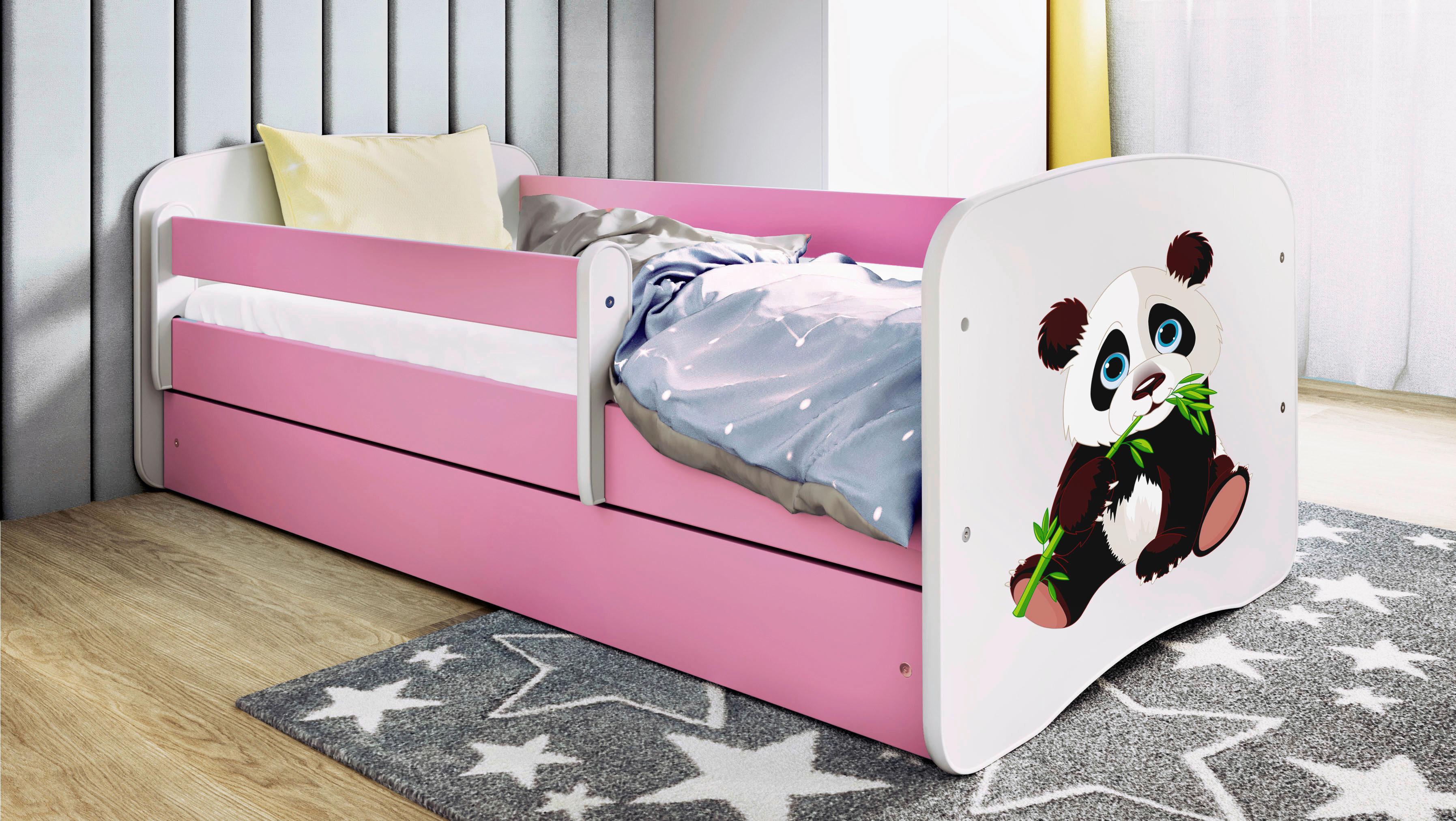 Kinder-/Juniorbett Babydreams inkl. Matratze 80x160 - Pink/Birkefarben, MODERN, Holz/Holzwerkstoff (80/160cm) - MID.YOU