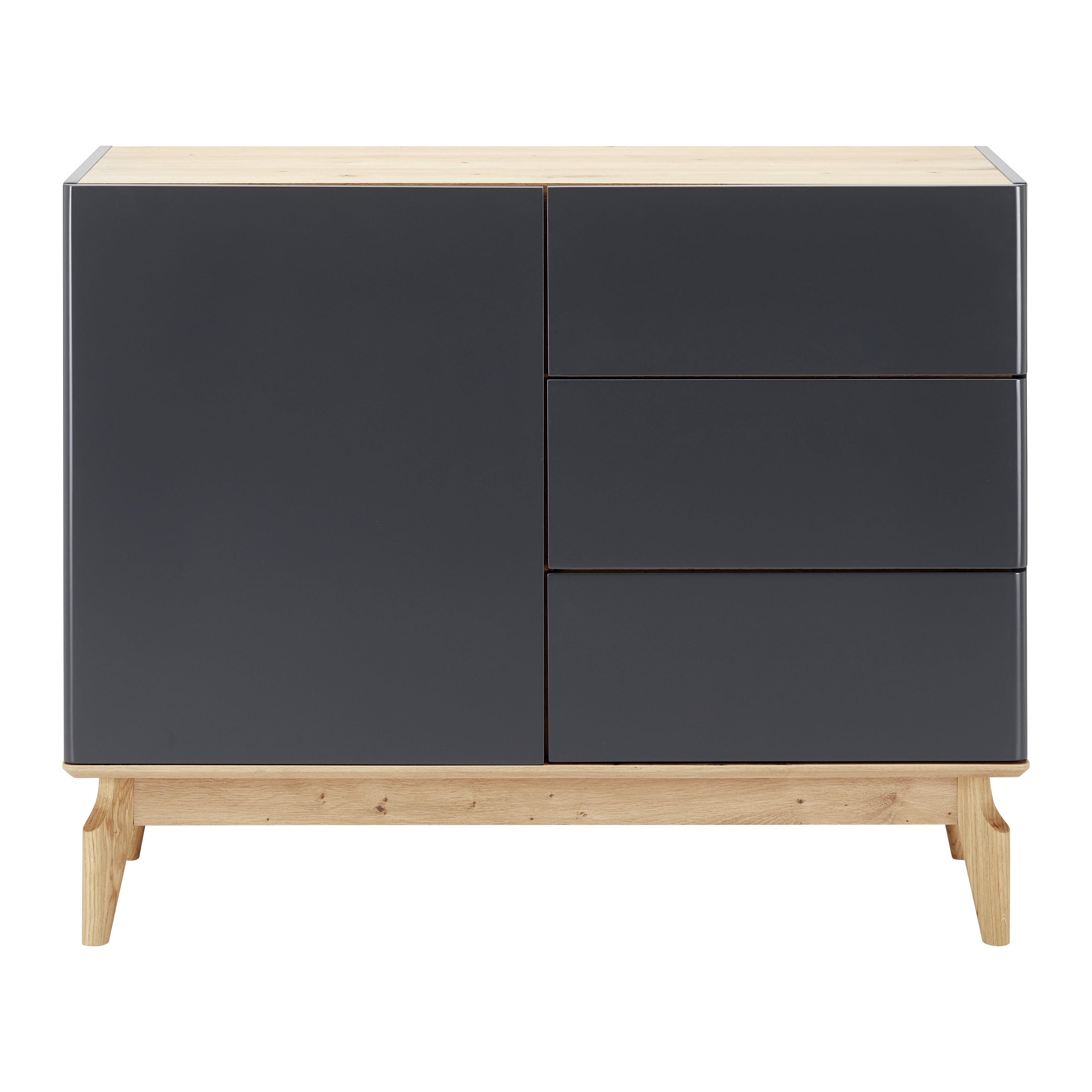 Komoda Fosco - šedá/barvy dubu, Moderní, dřevo (100/80/40cm) - Bessagi Home