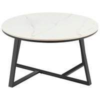 Dohányzóasztal Oliena 32 - fekete/fehér, Modern, fém/kerámia (80/45/80cm)