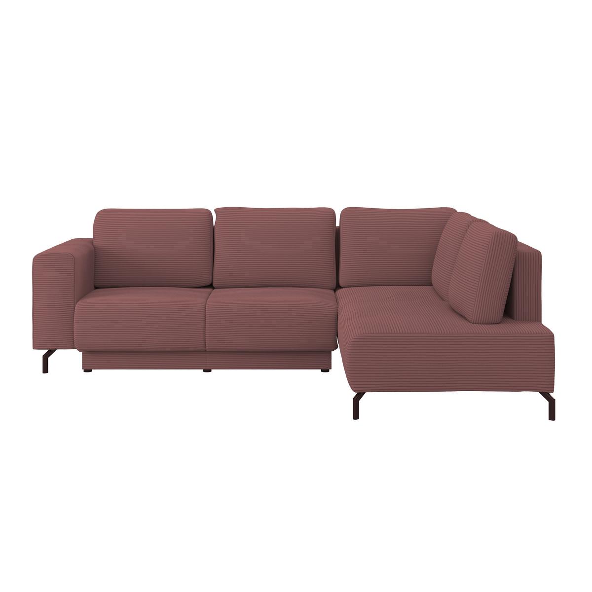 Rohová sedačka VENI, pravá, starorůžový manšestr - starorůžová/černá, Moderní, textil (272/210cm) - Ondega