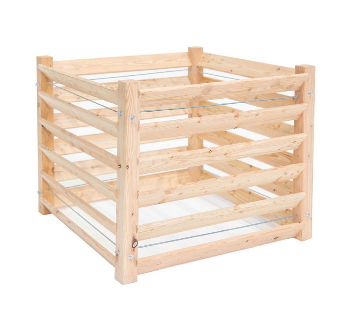 Komposter Komposter Lärche 100x100x80 Cm - Lärchefarben, Basics, Holz (100/80/100cm)