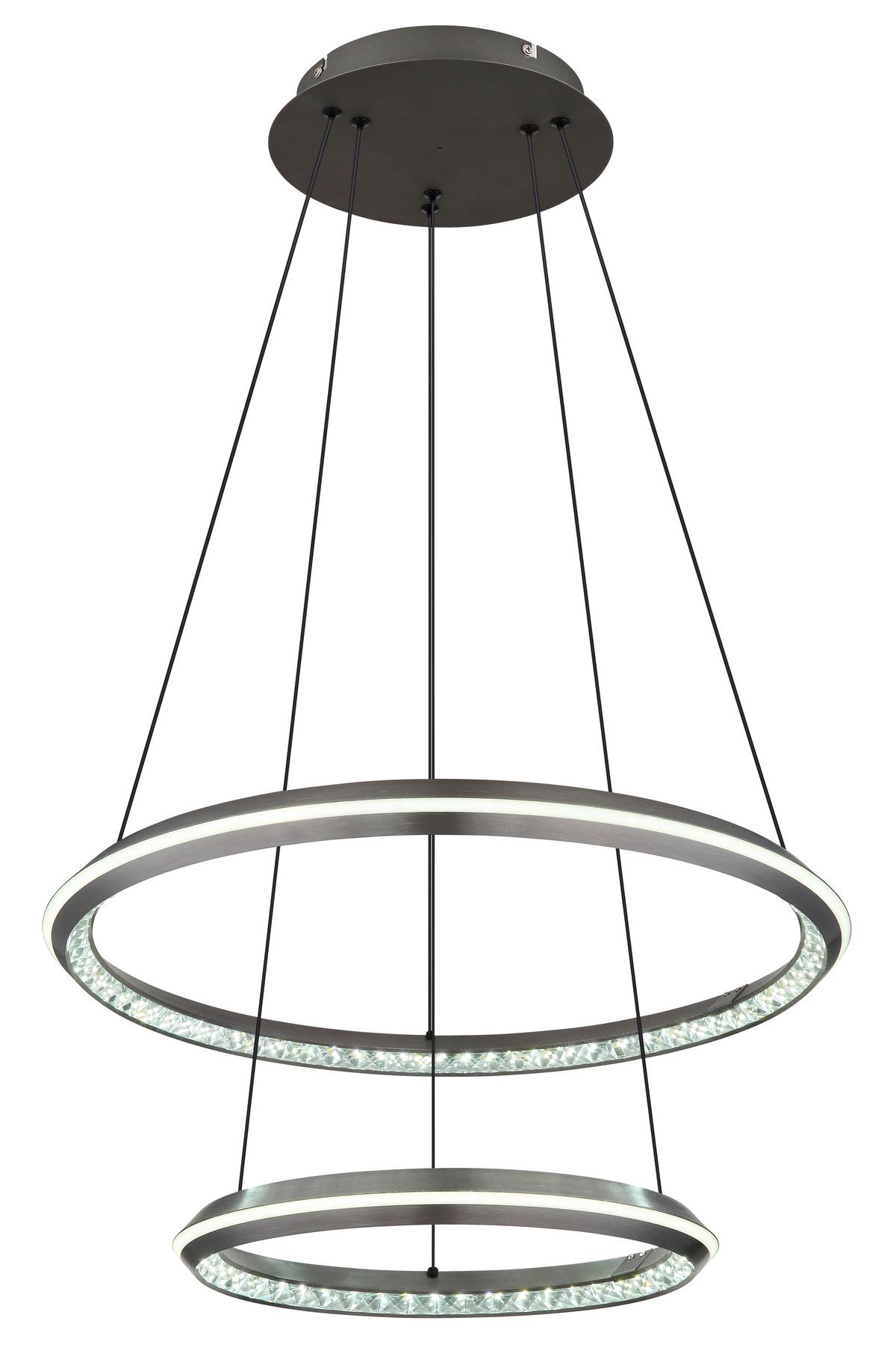 LED-Hängeleuchte Alaina Aluminium/Eisen, ca. 60x150 cm - Klar/Opal, Design, Kunststoff/Metall (60/150cm) - Globo