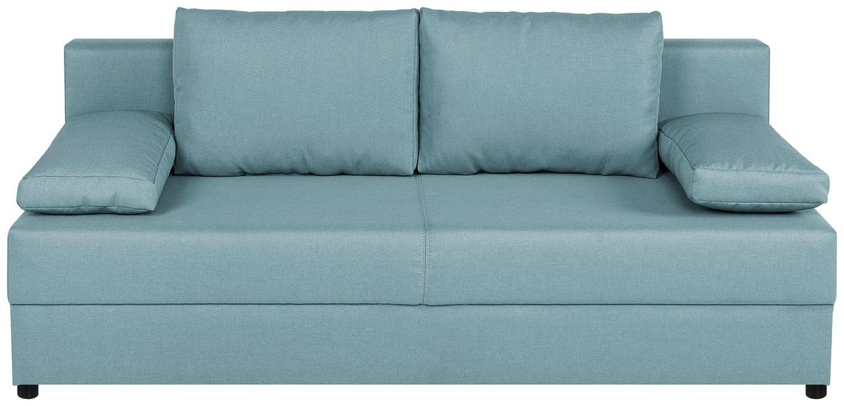 Rozkládací pohovka MEGA, mátově zelená - černá/mátově zelená, Design, kompozitní dřevo/textil (190/80/75cm) - Based