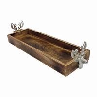 DEKOTABLETT LEONA - M - Naturfarben/Nickelfarben, MODERN, Holz/Metall (53/15/10.5cm) - Luca Bessoni
