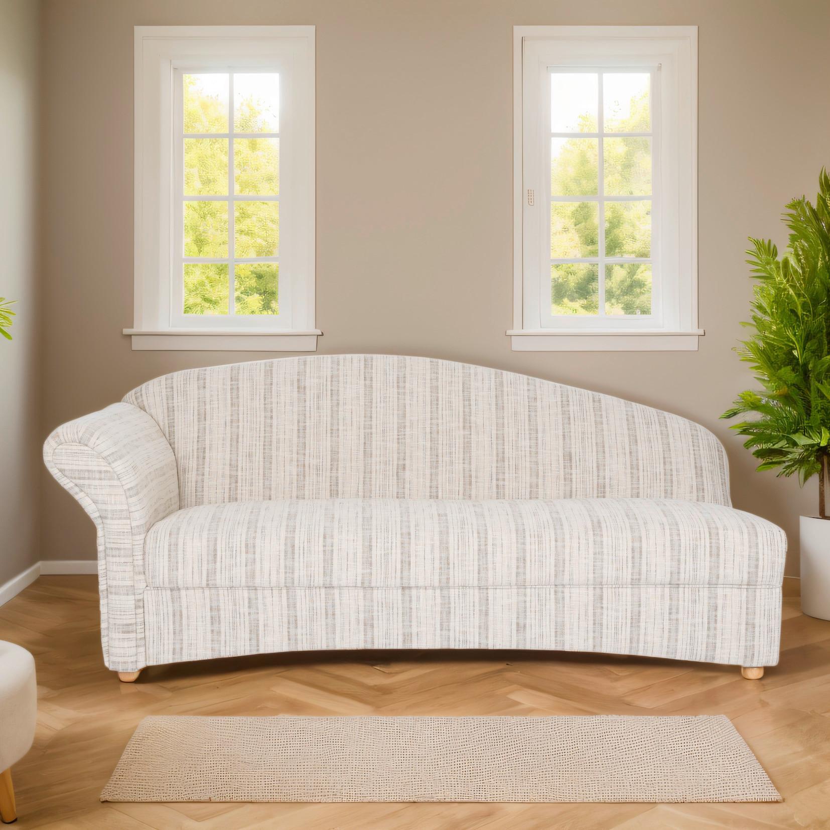 3-Sitzer Loretta ca. 193x83x85 cm, Armlehne links - Hellgrau, Basics, Holz/Textil (193/83/85cm)