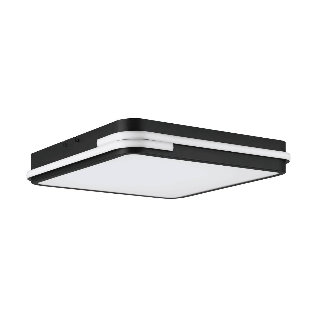 Deckenleuchte Genovese L: 47 Cm Mit Smartphone-Steuerung - Schwarz/Weiß, Design, Kunststoff/Metall (47/47/8cm) - Eglo