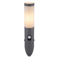 Außenleuchte + Bewegungsmelder Boston 60 Watt Edelstahl - Anthrazit/Opal, Basics, Kunststoff/Metall (7,6/41cm) - Globo