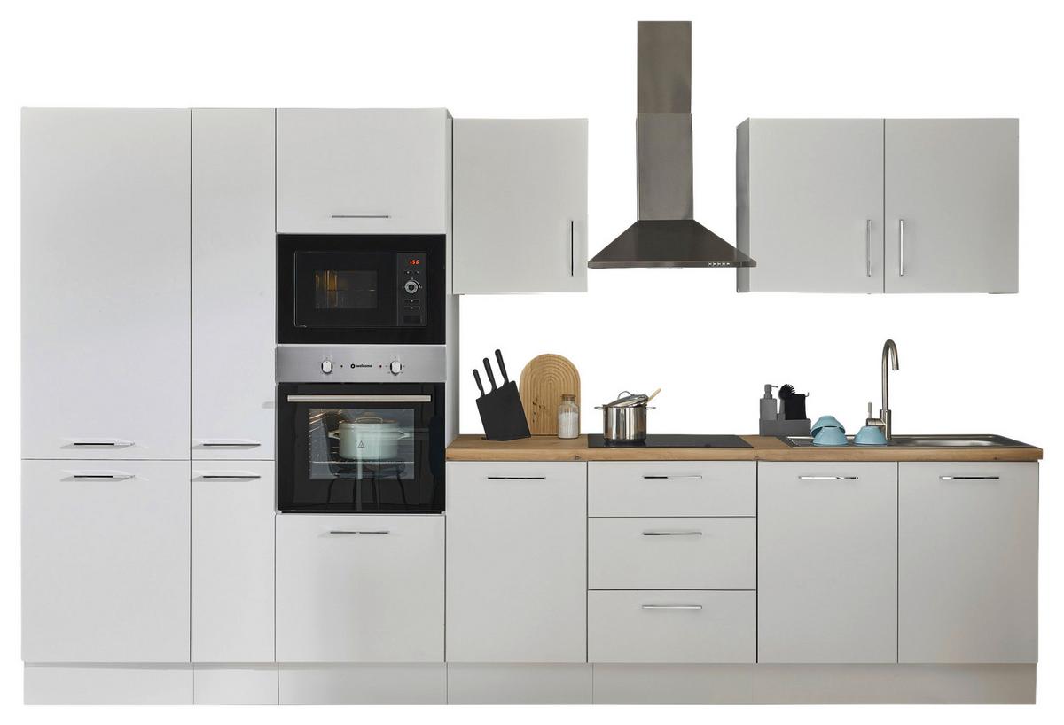 Küchenblock Turin Weiß/eiche Dekor B: 360 Cm - Weiß/Eiche Artisan, Basics, Holzwerkstoff (360cm) - MID.YOU