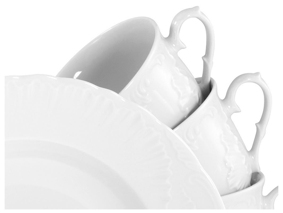 Kombiservice Rokoko Weiss Porzellan, 6 Pers., 30-teilig - Weiß, Basics, Keramik - Creatable