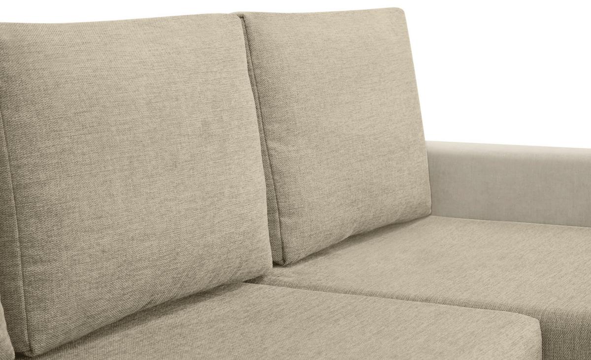 Ecksofa Asna, Beige S: 252x155 cm - Beige/Schwarz, Design, Textil (252/155cm) - Livetastic