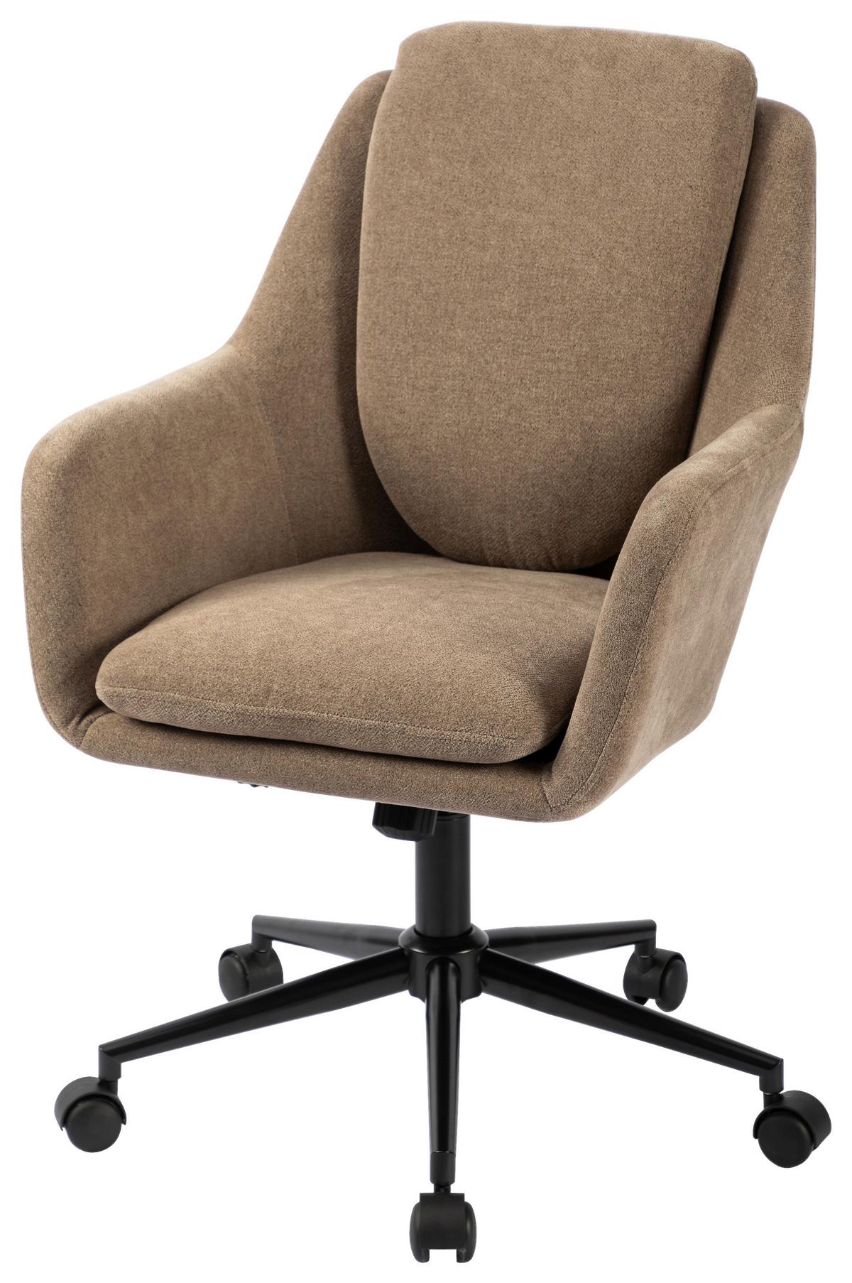 Drehstuhl Amalfi Beige B: 58 cm - Beige/Schwarz, MODERN, Kunststoff/Textil (58/91-99/71cm) - MID.YOU