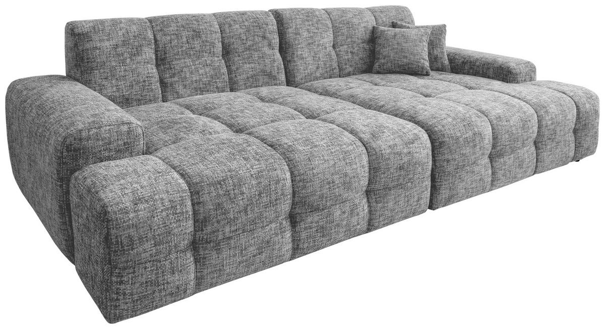 Bigsofa Bosco, Silberfarben B: 304 cm - Silberfarben/Schwarz, MODERN, Textil (304/87/155cm) - Livetastic