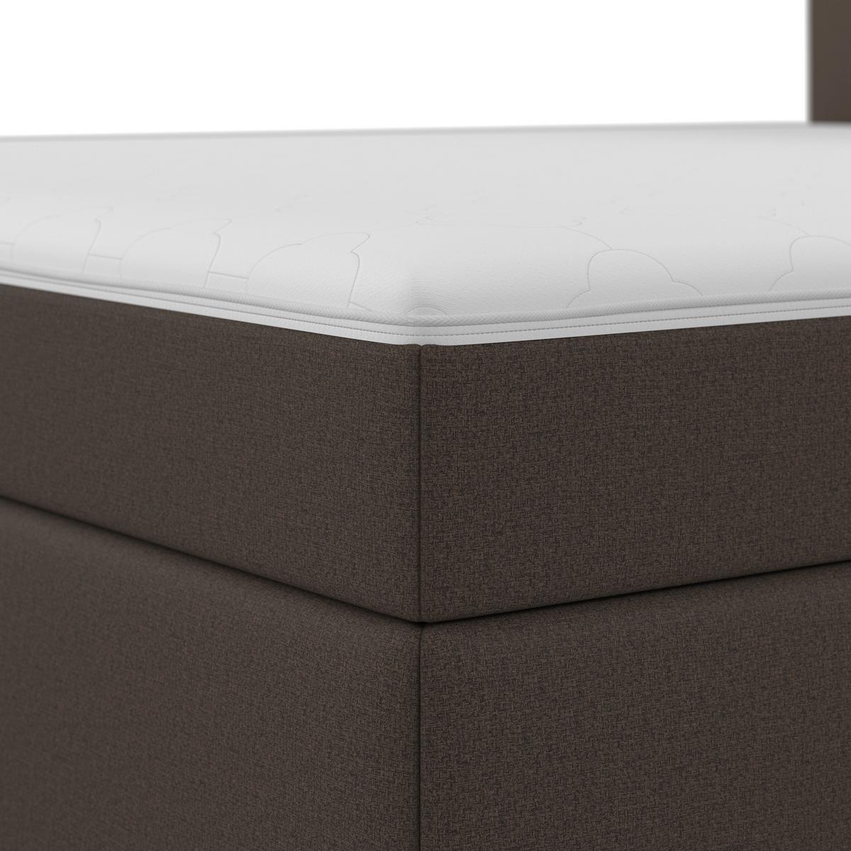 Boxspringová posteľ MARCO 180x200, hnedá - hnedá/čierna, Modern, drevo/textil (180/200cm) - Bessagi Home