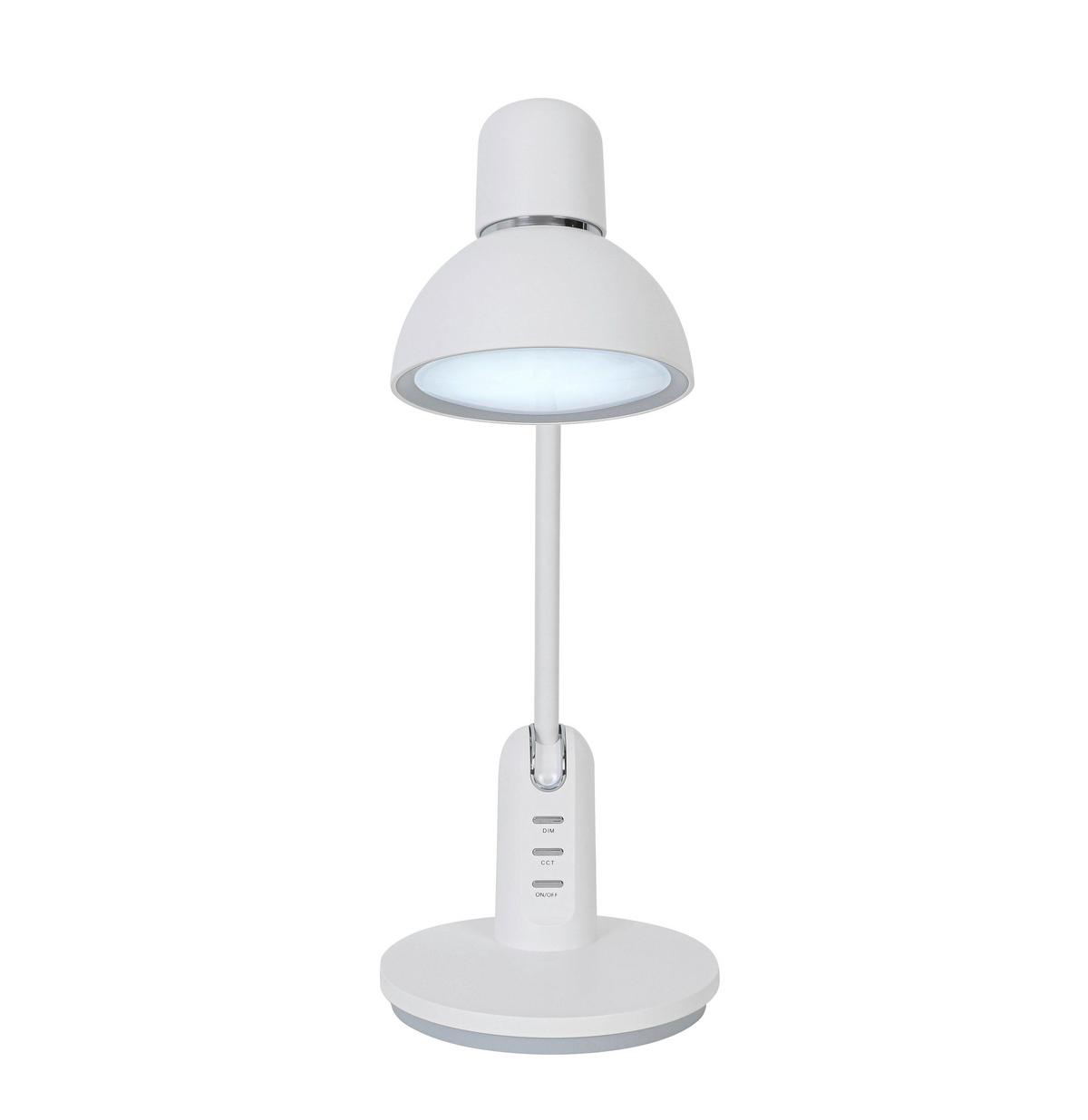 LED-Schreibtischleuchte Luana - Weiß, MODERN, Kunststoff/Metall (46,7/23,9/16,4cm) - Luca Bessoni
