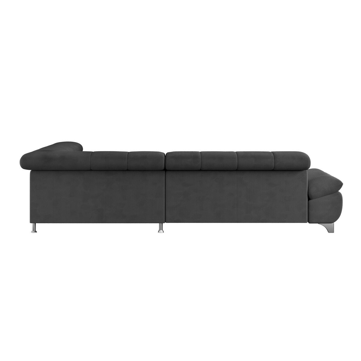 Ecksofa Gemini Schwarz, B: 312cm - Chromfarben/Anthrazit, KONVENTIONELL, Textil (312/234cm)
