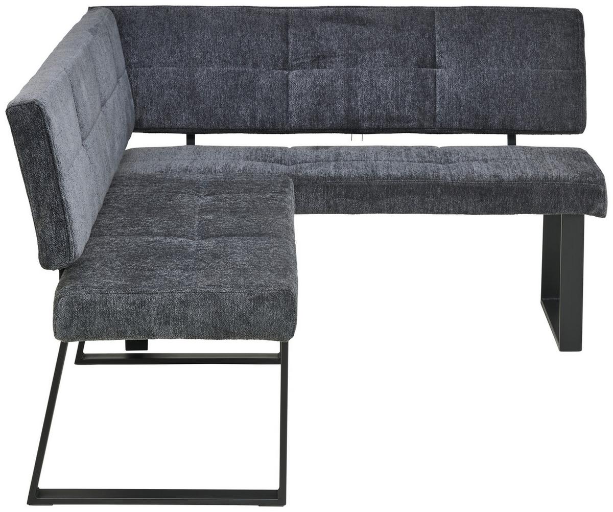 Eckbank Magnus Dunkelgrau, S: 193x141 cm - Dunkelgrau/Schwarz, LIFESTYLE, Textil/Metall (193/141cm) - MID.YOU