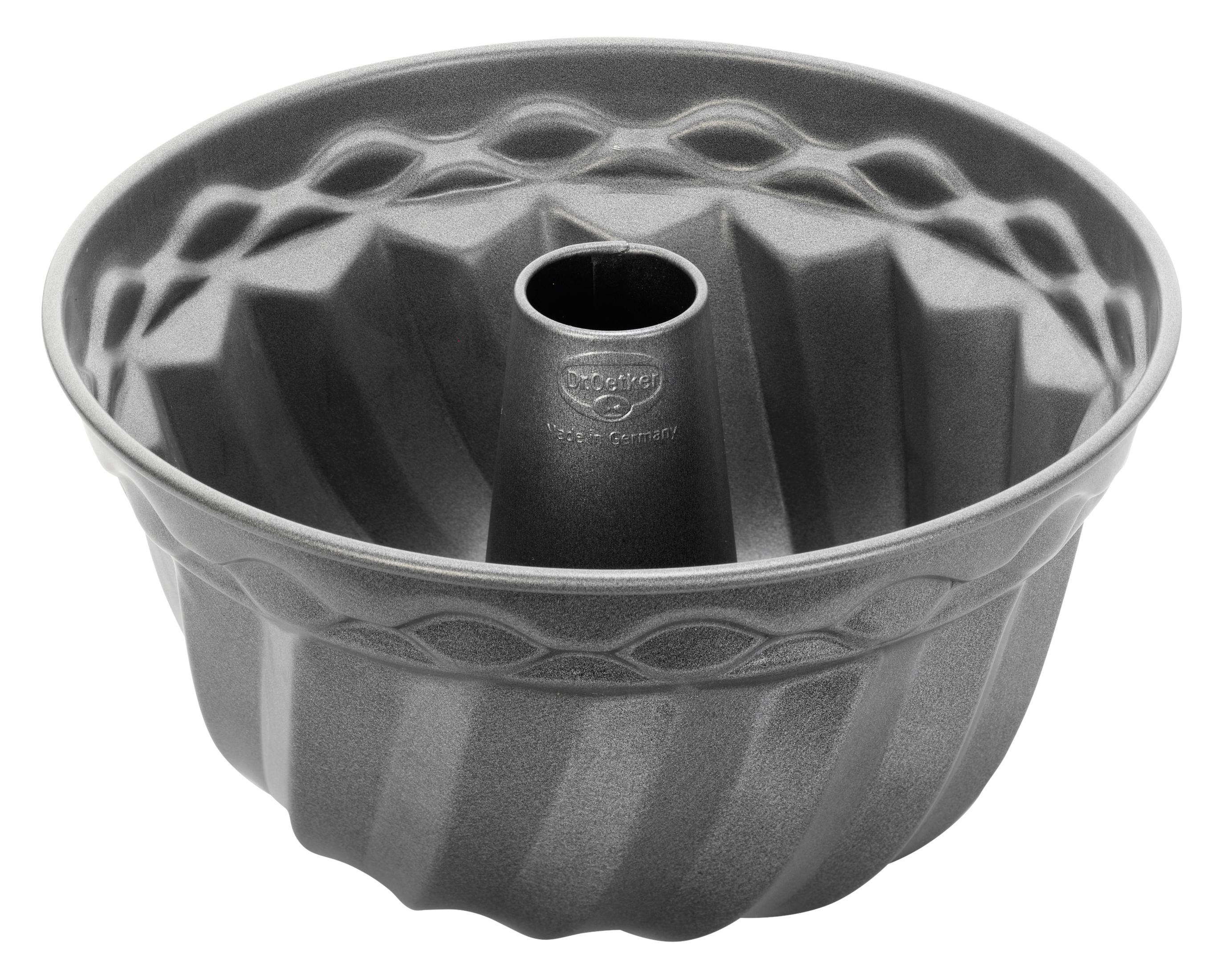 Gugelhupfform 2604 Rund DxH: 24x12 cm Antihaftbeschichtet - Grau, Basics, Metall (24/12cm) - Dr.Oetker