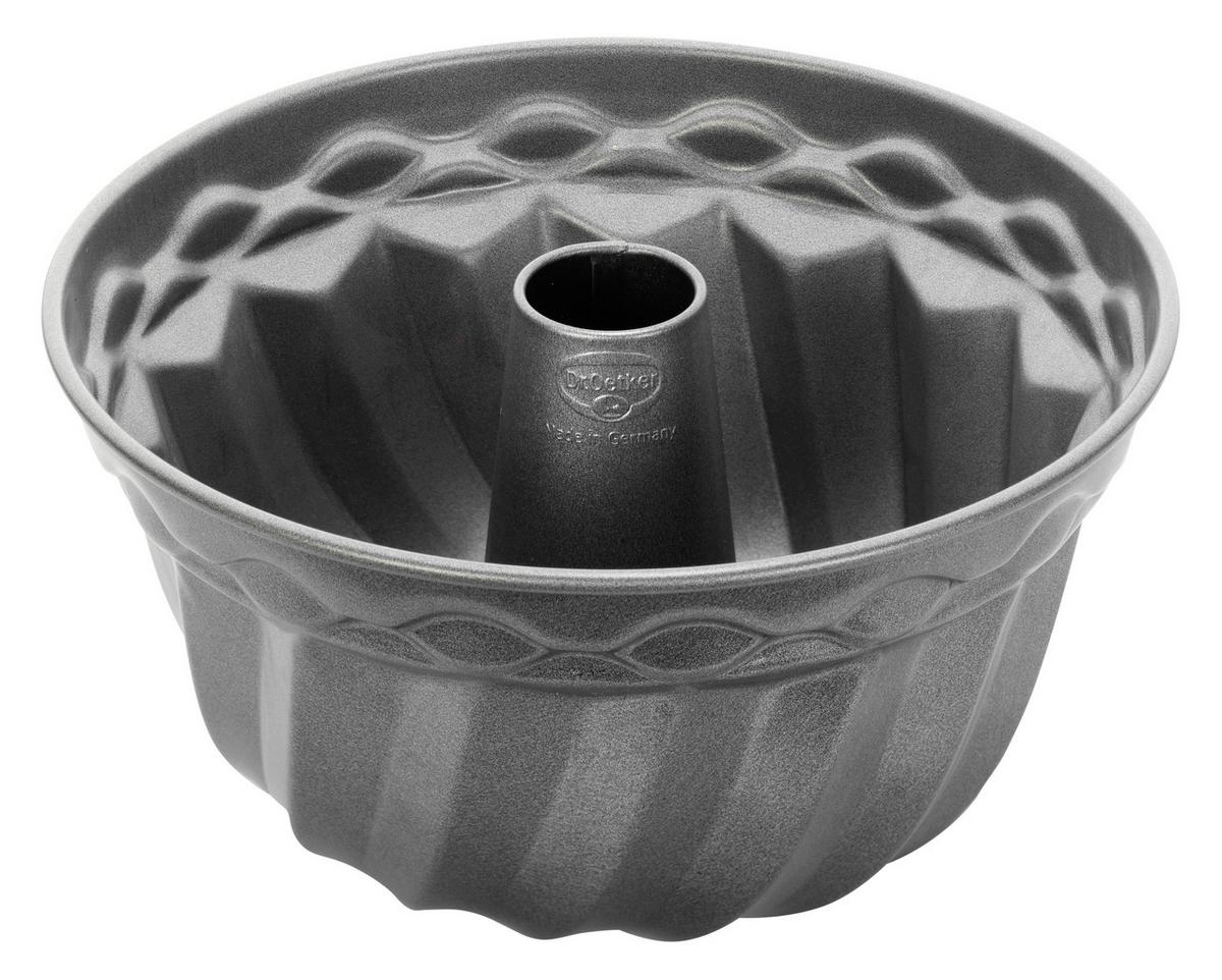 Gugelhupfform 2604 Rund Dxh: 24x12 Cm Antihaftbeschichtet - Grau, Basics, Metall (24/12cm) - Dr.Oetker