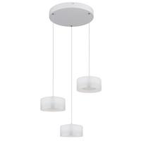 LED-Hängeleuchte Belinda Klar Opal Weiß D: 40 cm - Klar/Opal, Design, Glas/Kunststoff (40/150cm) - Globo
