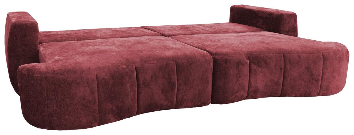 Boxspringsofa Berg - Bordeaux/Schwarz, Trend, Textil (292/71-99/127cm) - Livetastic