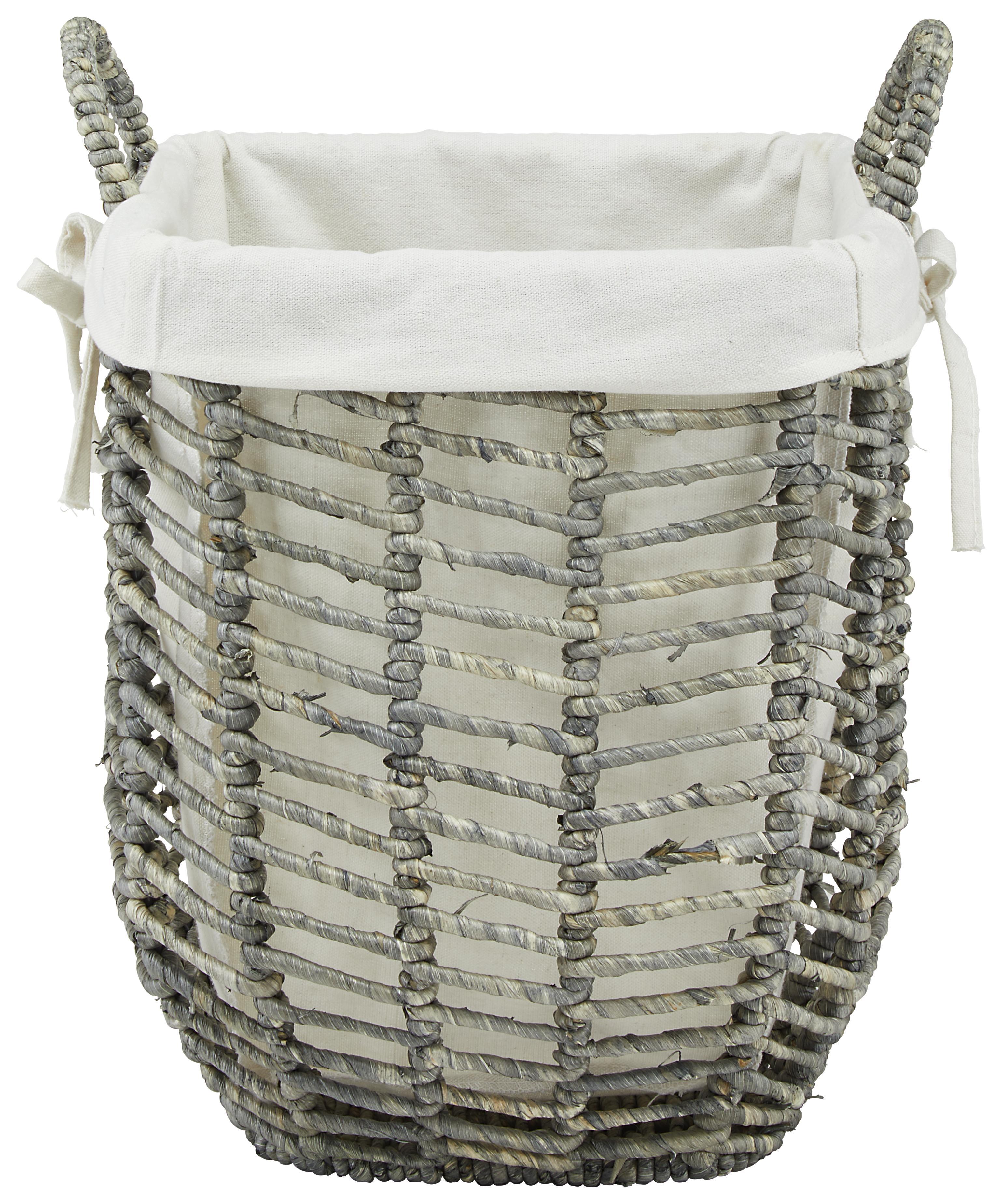 Kosár Albert - Szürke/Fehér, romantikus/Landhaus, Természetes anyagok/Fém (26/38/26cm) - James Wood